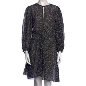 Etoile Isabel Marant Floral Print Knee-Length Dress size medium black